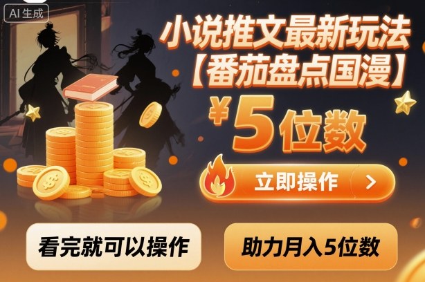 小说推文最新玩法，助力月入5位数【番茄盘点国漫】玩法，看完就可以操作-三月轻创