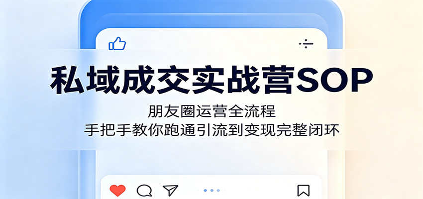 私域成交实战营SOP:朋友圈运营全流程,手把手教你跑通引流到变现完整闭环-三月轻创