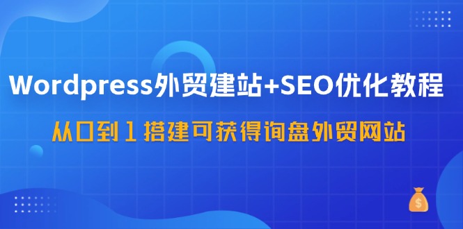 WordPress外贸建站+SEO优化教程，从0到1搭建可获得询盘外贸网站(57节课)-三月轻创