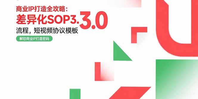 （15486期）商业IP打造全攻略：差异化SOP3.0流程，短视频协议模板，婚恋项目实战案例-三月轻创