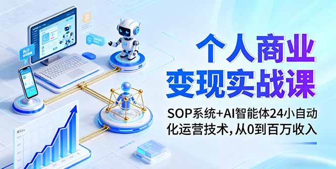 （16111期）个人商业变现实战课：SOP系统+AI智能体24小自动化运营技术，从0到百万收入-三月轻创