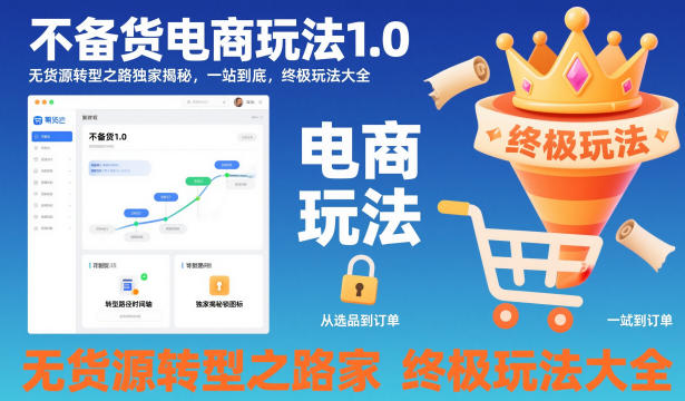 不备货电商玩法1.0，无货源转型之路独家揭秘，一站到底，终极玩法大全-三月轻创