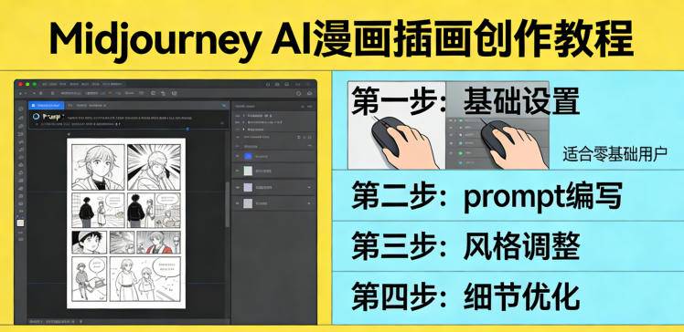 利用Midjourney AI人工智能轻松创作漫画插画教程，零基础创作完整漫画插画-三月轻创