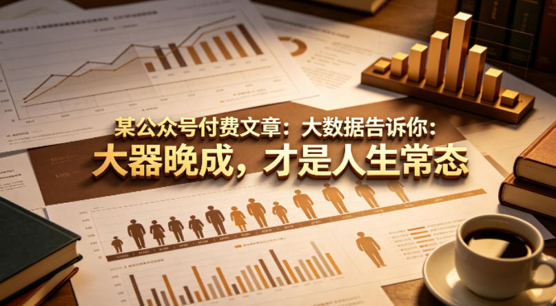 某公众号付费文章：大数据告诉你：大器晚成，才是人生常态-三月轻创