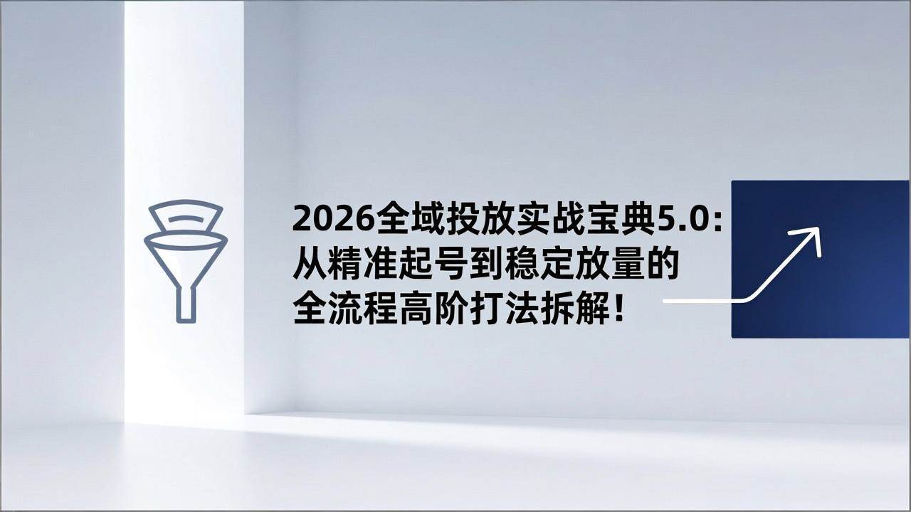 （17156期）2026全域投放实战宝典5.0：从精准起号到稳定放量的全流程高阶打法拆解！-三月轻创