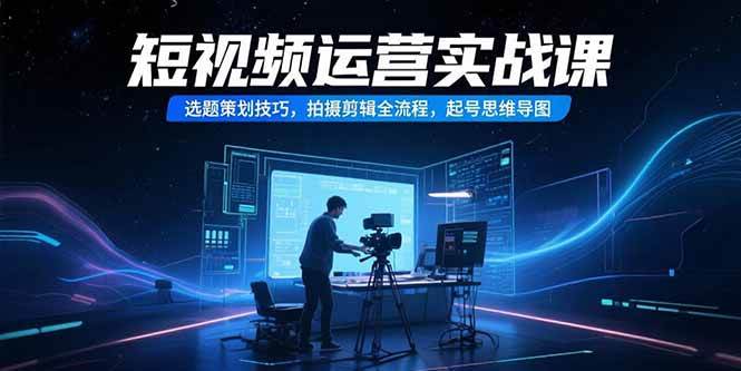 （15375期）短视频运营实战课，选题策划技巧，拍摄剪辑全流程，起号思维导图-三月轻创