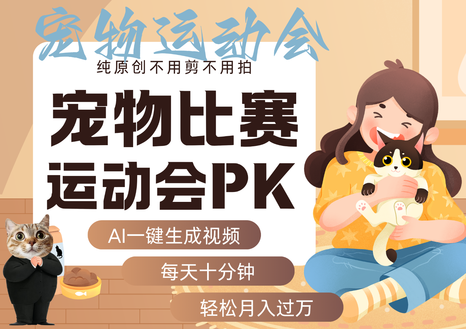 AI萌宠运动员跳水 射击 篮球 足球比赛 每天十分钟 附详细提示词文案库 代替做…-三月轻创