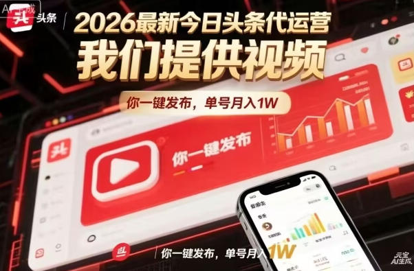 今日头条躺賺模式，你9我1，操作简单，一键发布，单机日入数百，长期合作【揭秘】-三月轻创