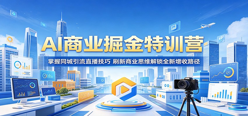 AI商业掘金特训营:掌握同城引流直播技巧,刷新商业思维解锁全新增收路径-三月轻创