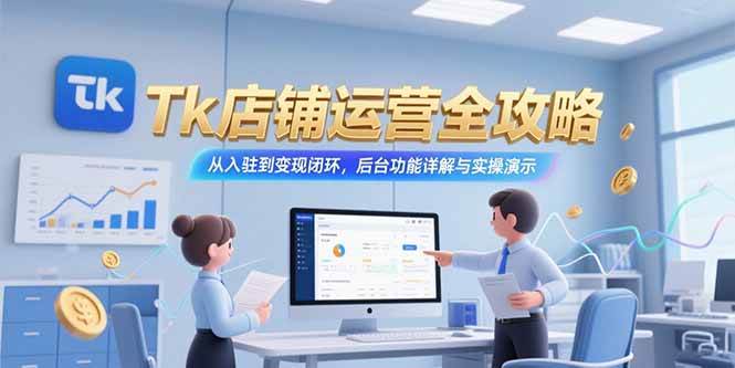 （15345期）Tk店铺运营全攻略，从入驻到变现闭环，后台功能详解与实操演示-三月轻创