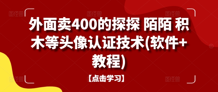 外面卖400的探探 陌陌 积木等头像认证技术(软件+教程)-三月轻创