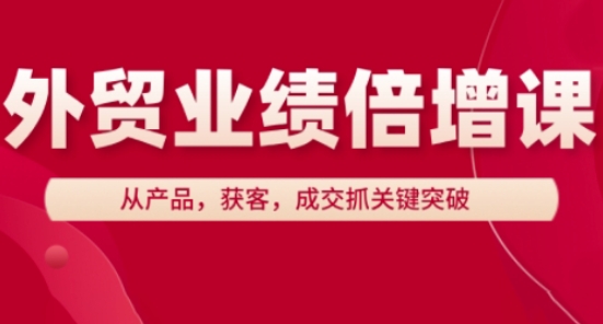 外贸业绩倍增课，从产品，获客，成交抓关键突破-三月轻创