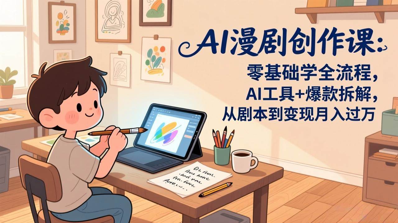 （17519期）AI漫剧创作课：零基础学全流程，AI工具+爆款拆解，从剧本到变现月入过万-三月轻创