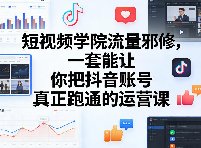 短视频学院流量邪修，一套能让你把抖音账号真正跑通的运营课-三月轻创