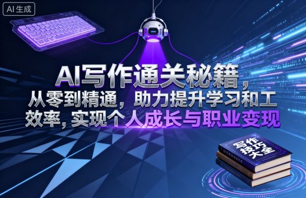 AI写作通关秘籍，从零到精通，助力提升学习和工作效率，实现个人成长与职业变现-三月轻创