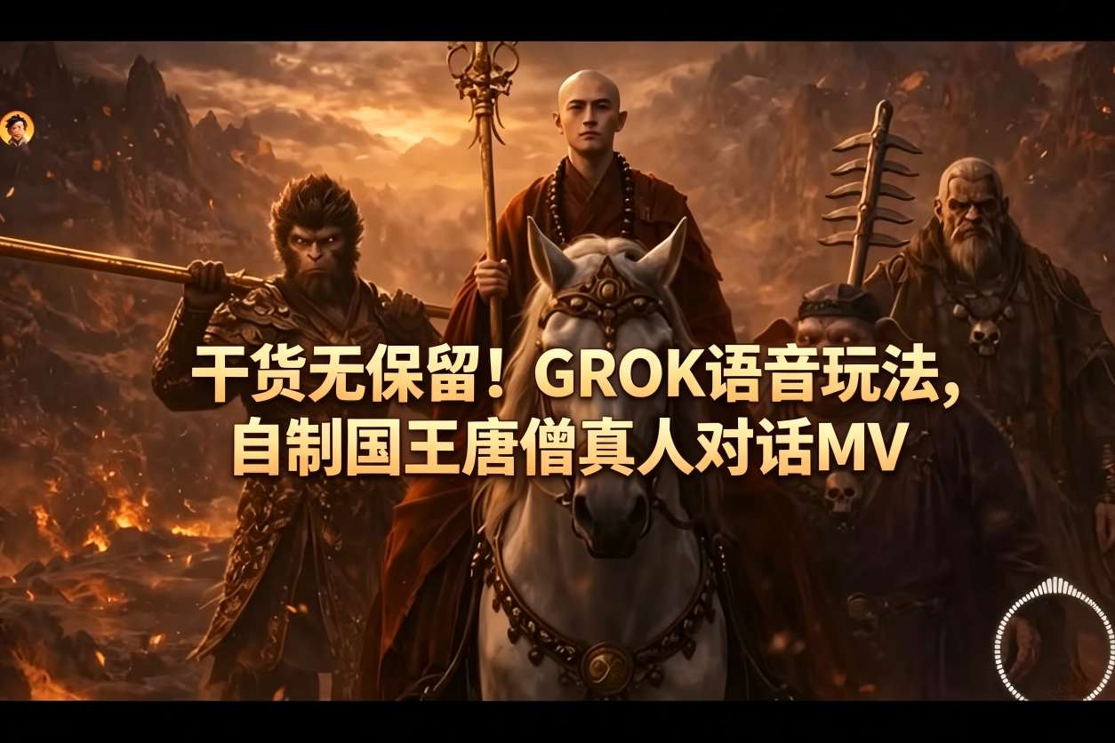 干货无保留！GROK语音玩法，自制国王唐僧真人对话MV-三月轻创