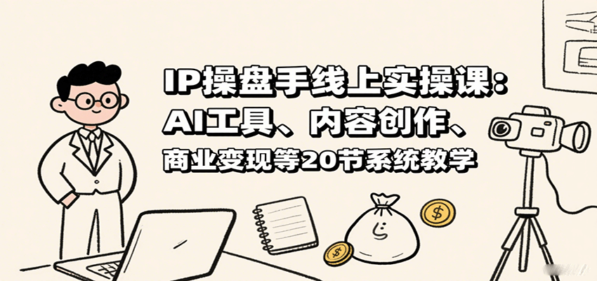 IP操盘手线上实操课：AI工具、内容创作、商业变现等20节系统教学-三月轻创