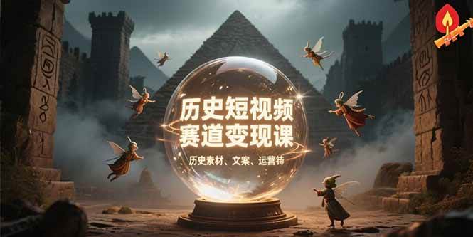 （15386期）历史短视频赛道变现课，百集素材库应用，文案剪辑技巧，账号运营全案-三月轻创