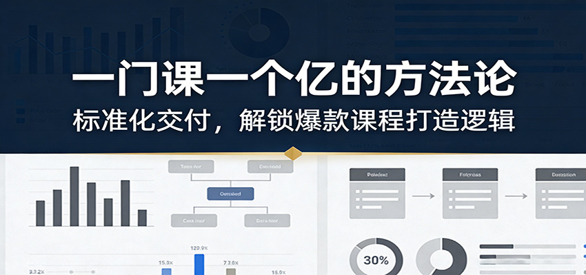 一门课一个亿的方法论:标准化交付,解锁爆款课程打造逻辑-三月轻创