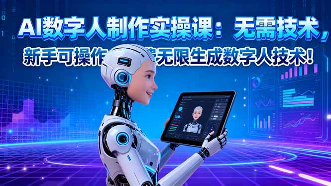 （16376期）AI数字人制作实操课：无需技术，新手可操作，免费无限生成数字人技术！-三月轻创