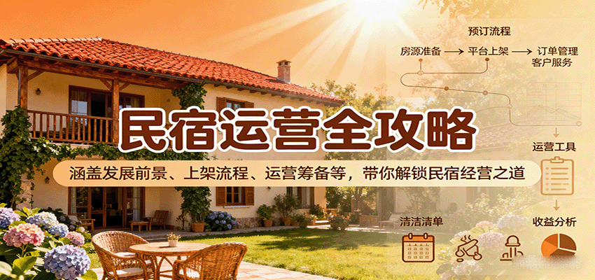 民宿运营全攻略：涵盖发展前景、上架流程、运营筹备等，带你解锁民宿经营之道-三月轻创