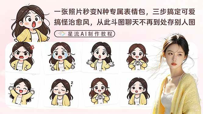 （17482期）一张照片秒变N种专属表情包，三步搞定可爱搞怪治愈风，从此斗图聊天不再到处存别人图-三月轻创