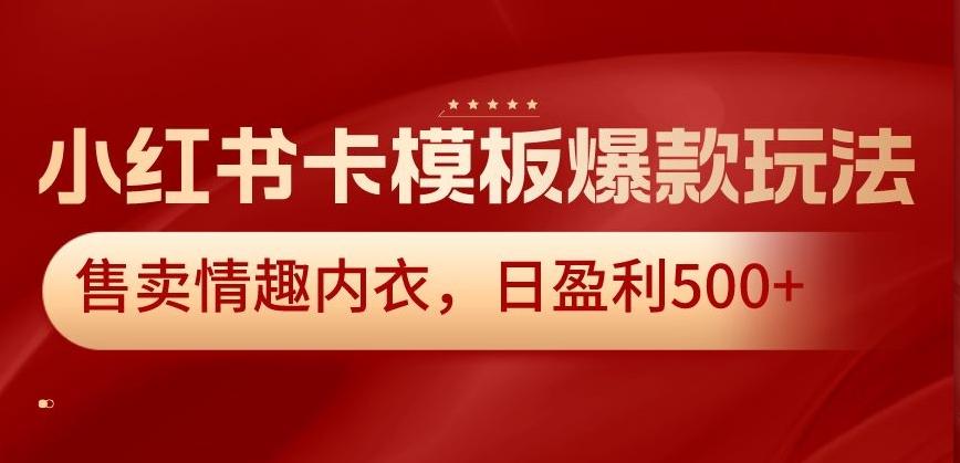 小红书卡模板爆款玩法，售卖情趣内衣，日盈利500+【揭秘】-三月轻创