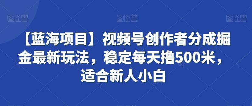 【蓝海项目】视频号创作者分成掘金最新玩法，稳定每天撸500米，适合新人小白【揭秘】-三月轻创