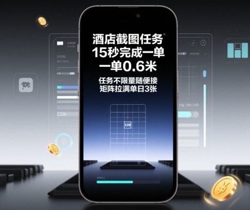 酒店截图任务，15秒完成一单，一单0.6米，任务不限量随便接，矩阵拉满单日3张【揭秘】-三月轻创