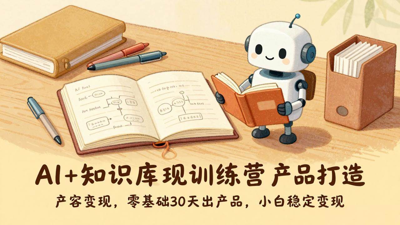 (17323期)AI+知识库变现训练营,产品打造、内容创作、全平台变现,零基础30天出产品,小白稳定变现-三月轻创