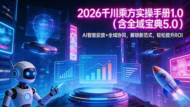 （17625期）2026 千川乘方实操手册 1.0（含全域宝典 5.0）AI 智能投放+全域协同，解锁新范式，轻松提升ROI-三月轻创