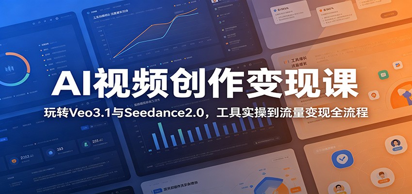 AI视频创作变现课:玩转Veo3.1与Seedance2.0,工具实操到流量变现全流程-三月轻创