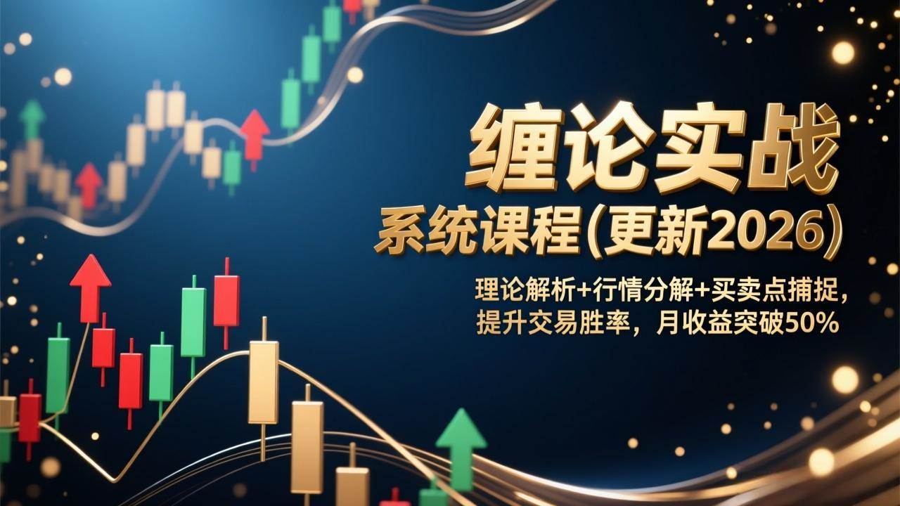 （17136期）缠论实战系统课程(更新2026)，理论解析+行情分解+买卖点捕捉，提升交易胜率，月收益突破50%-三月轻创