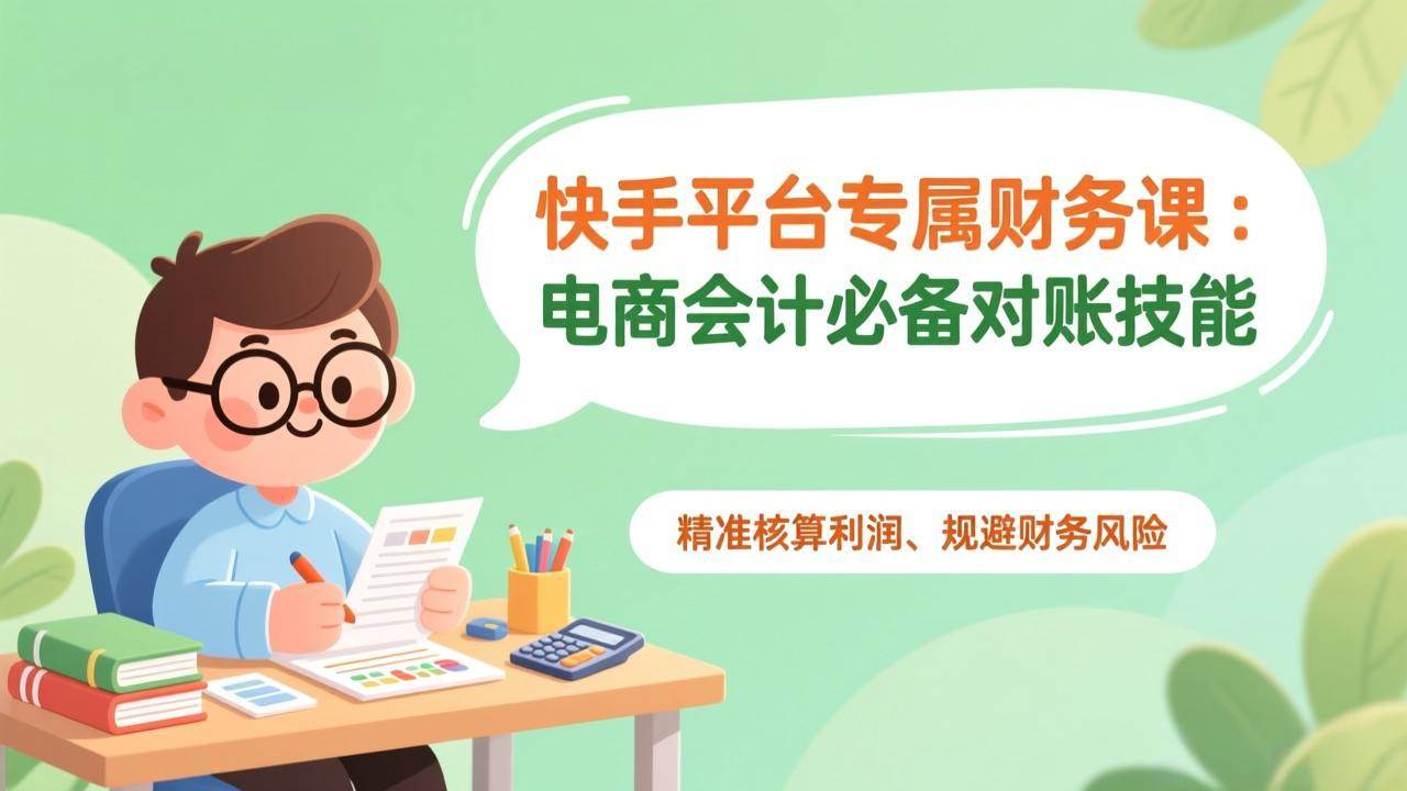 （17167期）快手平台专属财务课：电商会计必备对账技能，精准核算利润、规避财务风险-三月轻创