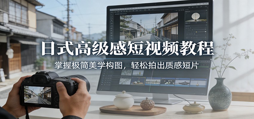 日式高级感短视频教程:掌握极简美学构图,轻松拍出质感短片-三月轻创