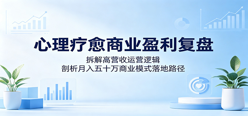 心理疗愈商业盈利复盘:拆解高营收运营逻辑,剖析月入五十万商业模式落地路径-三月轻创