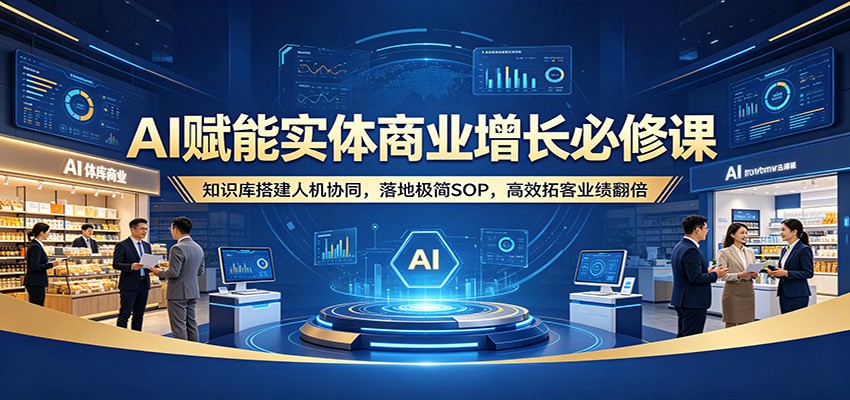 AI赋能实体商业增长必修课：知识库搭建人机协同，落地极简SOP，高效拓客业绩翻倍-三月轻创