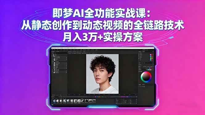 （16053期）即梦AI全功能实战课：从静态创作到动态视频的全链路技术 月入3万+实操方案-三月轻创