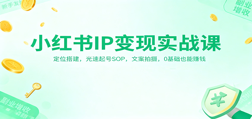 小红书IP变现实战课：定位搭建，光速起号SOP，文案拍摄，0基础也能赚钱-三月轻创