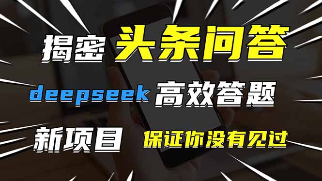 头条问答，刚出的新玩法！保证你没见过！用DeepSeek去高效答题，一个账...-三月轻创