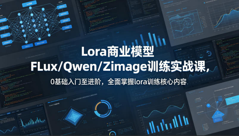 系统性学习Lora商业模型FLux／Qwen／Zimage训练实战课，0基础入门至进阶，全面掌握lora训练核心内容-三月轻创
