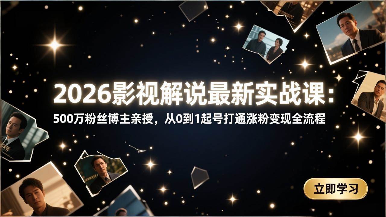 (17530期)2026影视解说最新实战课:500万粉丝博主亲授,从0到1起号打通涨粉变现全流程 (17530期)2026影视解说最新实战课:500万粉丝博主亲授,从0到1起号打通涨粉变现全流程