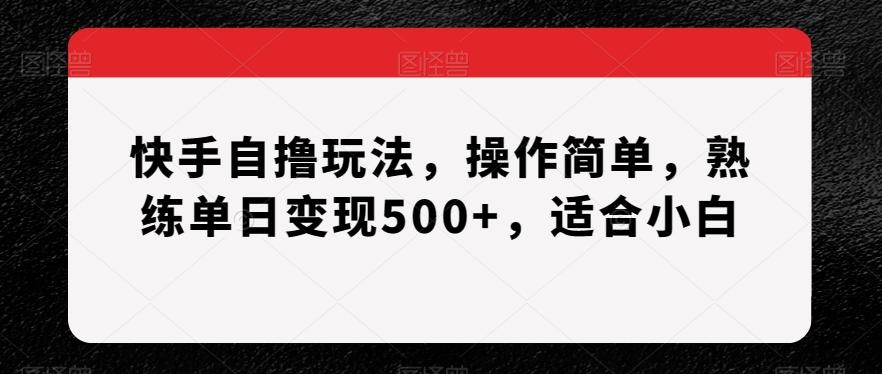 快手自撸玩法，操作简单，熟练单日变现500+，适合小白【揭秘】-三月轻创