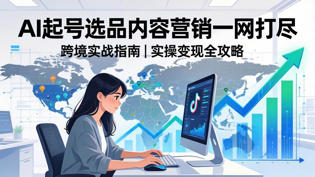 （17824期）2026 TikTok 跨境AI实操：从零基础到变现全流程，AI起号选品内容营销一网打尽-三月轻创