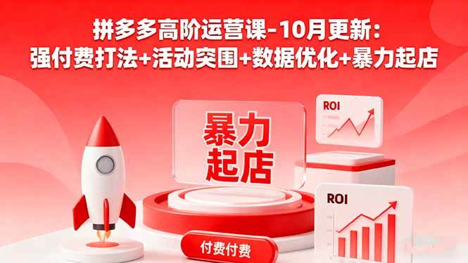 （16366期）拼多多高阶运营课-10月更新：强付费打法+活动突围+数据优化+暴力起店-三月轻创