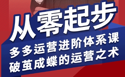 拼多多运营进阶系统课，从零起步，多多运营进阶体系课，破茧成蝶的运营之术-三月轻创