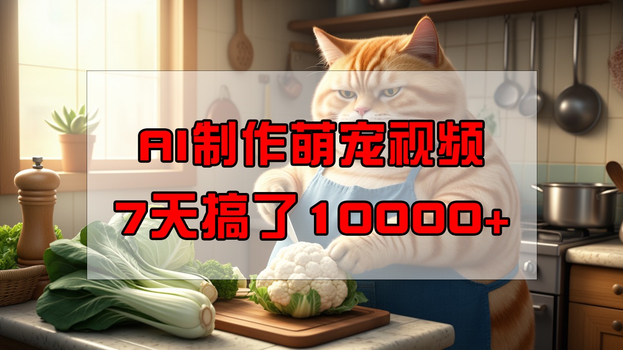 靠AI制作萌宠视频，7天搞了1万+，操作简单门槛低，有手机就行-三月轻创