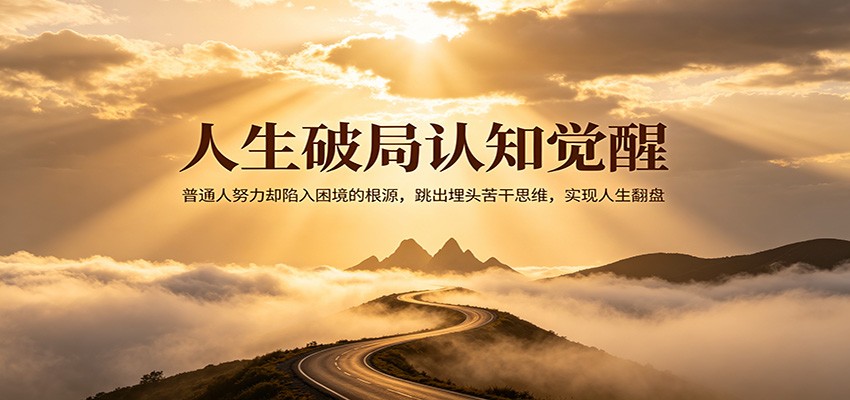 人生破局认知觉醒，普通人努力却陷入困境的根源，跳出埋头苦干思维，实现人生翻盘-三月轻创