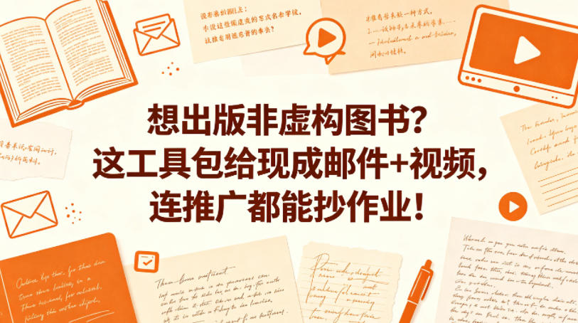 想出版非虚构图书？这工具包给现成邮件+视频，连推广都能抄作业！【原创双语字幕】-三月轻创