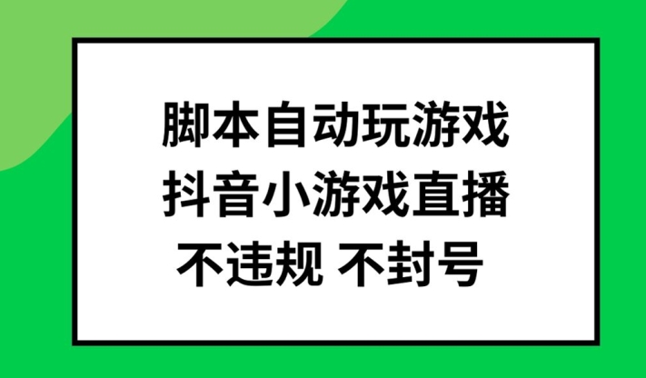 脚本自动玩游戏，抖音小游戏直播，不违规不封号可批量做【揭秘】-三月轻创